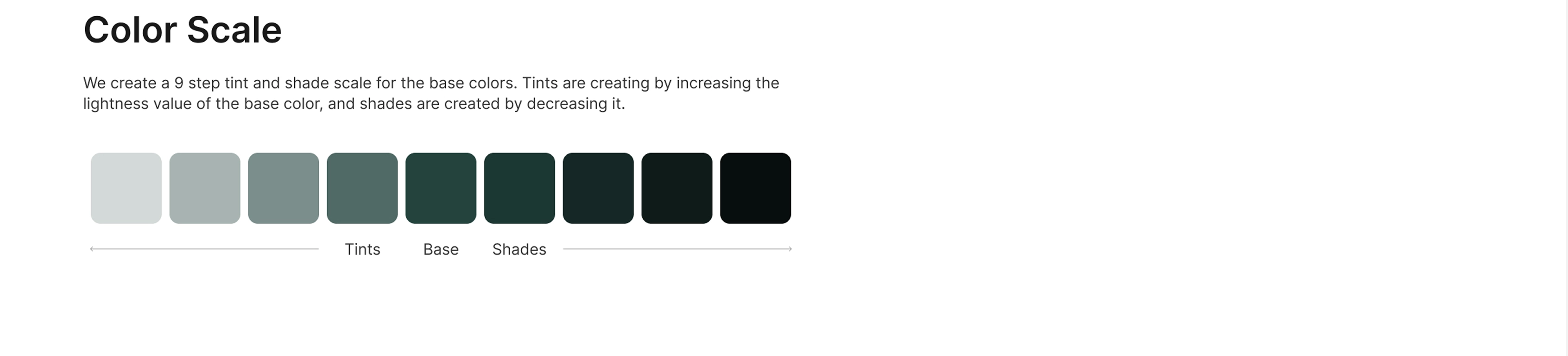ZentroRide 9-step tint and shade color scale