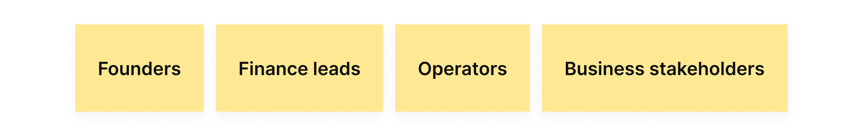 Finmetrx's core users: founders, finance leads, operators and business stakeholders